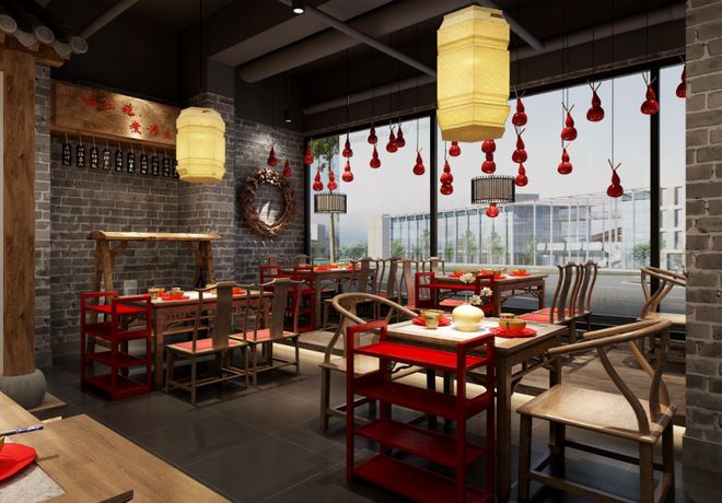 转型：这个配色让顾客食欲暴增麻将胡了模拟器火锅店设计风格(图3)