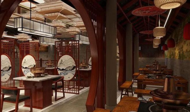 转型：这个配色让顾客食欲暴增麻将胡了模拟器火锅店设计风格(图2)